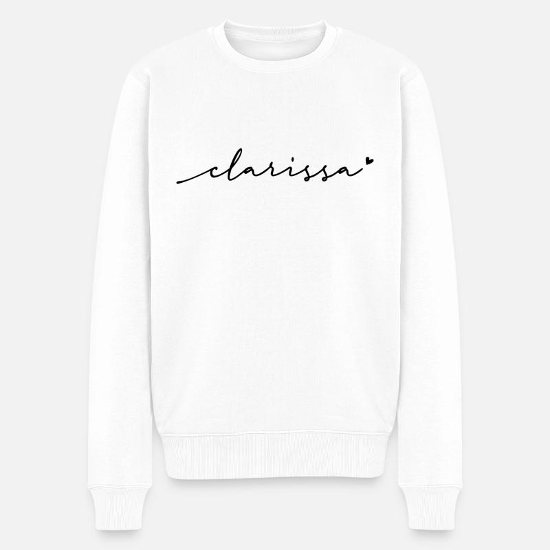 Nom cursif de Clarissa - Pull Premium bio Homme - blanc