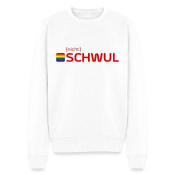 [nicht] SCHWUL - Männer Premium Bio Pullover - Weiß - Vorne - Thijin (182cm)