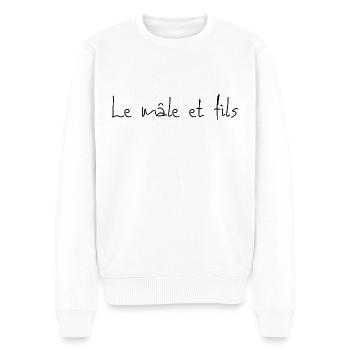 Le mâle et fils cadeau papa humour - Pull Premium bio Homme - blanc - Devant - Thijin (182cm)