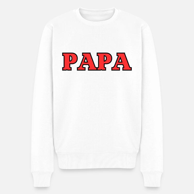 Papa - Männer Premium Bio Pullover - Weiß