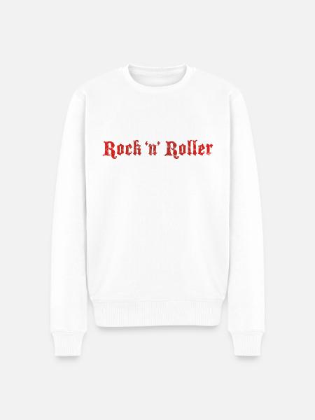 Rock n Roller Distressed - Men's Premium Organic Jumper - white