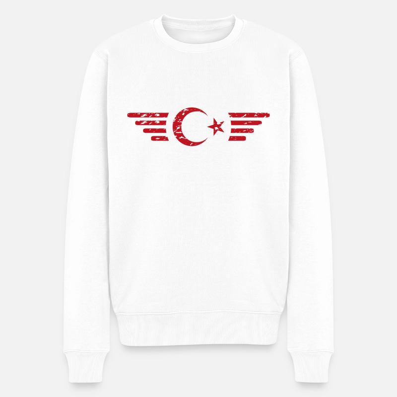 ich liebe Türkei Türkiye - Männer Premium Bio Pullover - Weiß