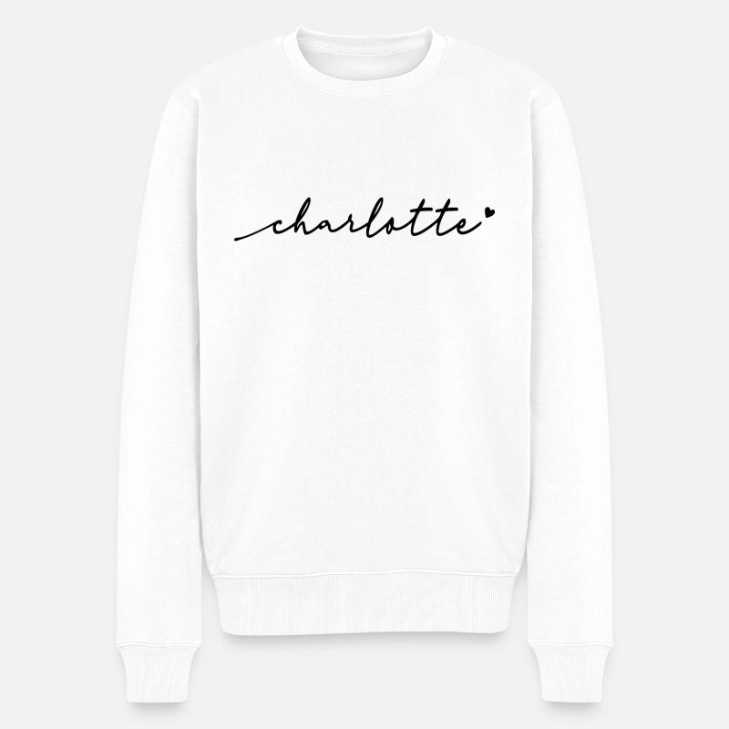 Nom cursif Charlotte - Pull Premium bio Homme - blanc