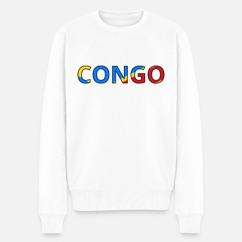 Drapeau Congo (Rép. dém.) - Pull Premium bio Homme - blanc