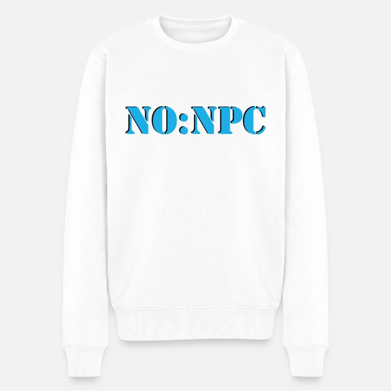 NoNpc - Männer Premium Bio Pullover - Weiß