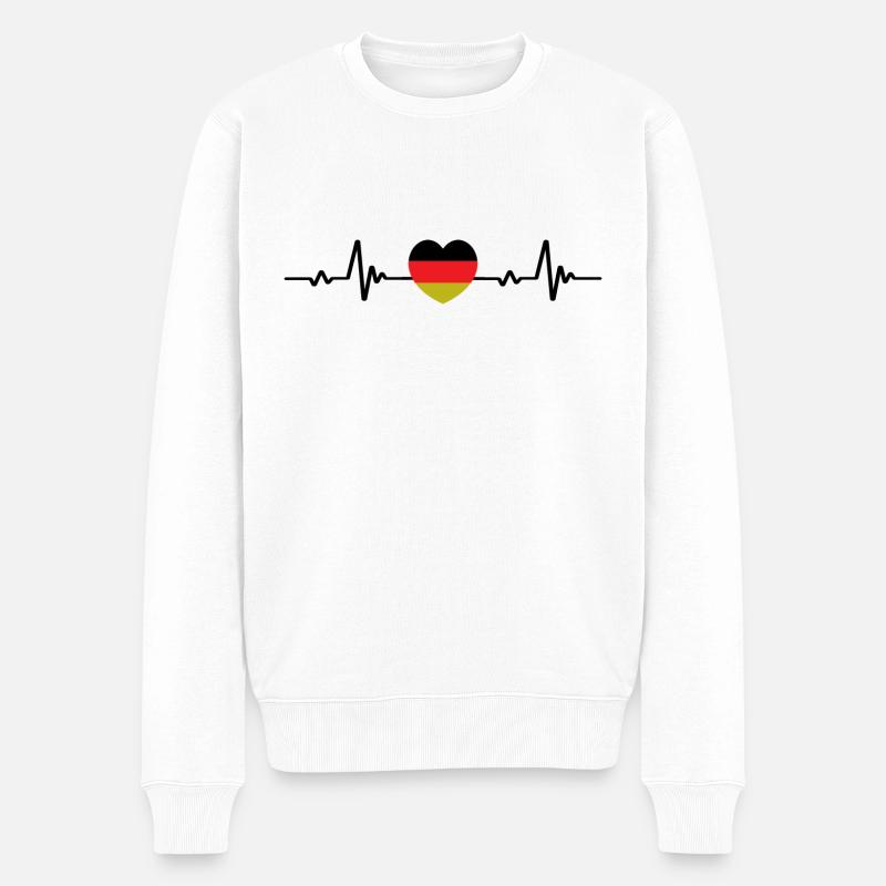 Deutschlandflagge Deutschlandfahne - Männer Premium Bio Pullover - Weiß