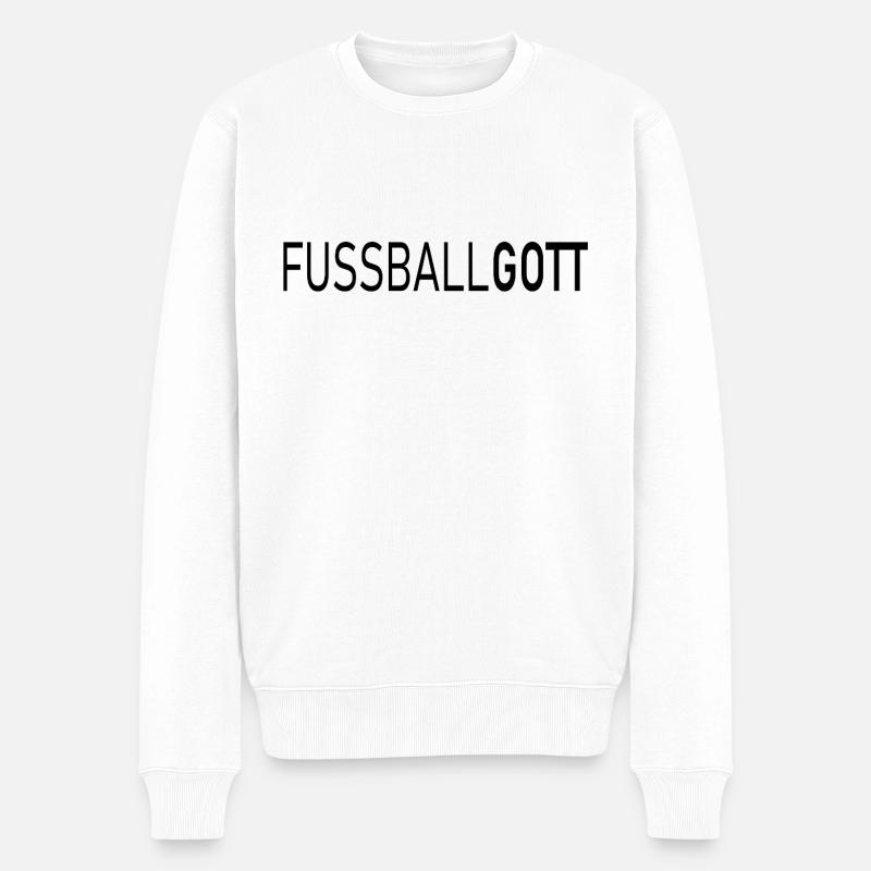 Fussball - Fußball - Gott - Männer Premium Bio Pullover - Weiß