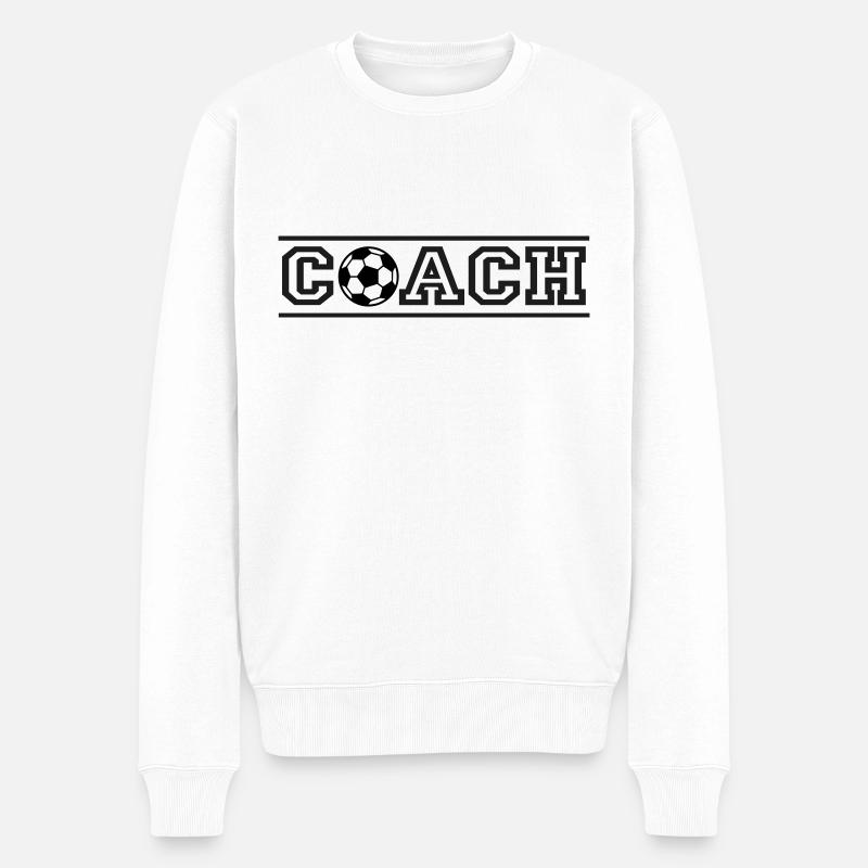 Fußball Coach - Männer Premium Bio Pullover - Weiß