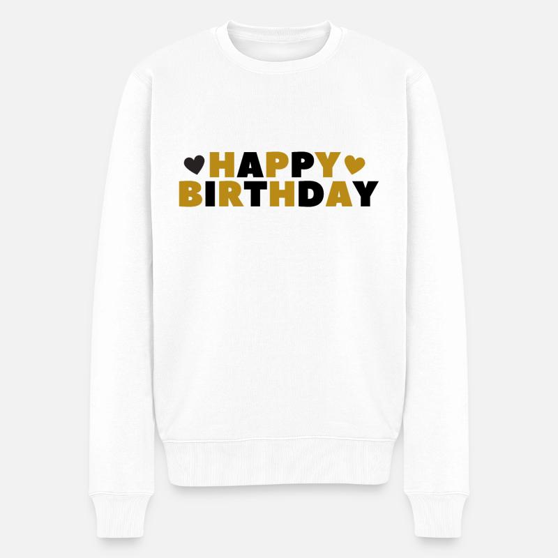 Happy Birthday - Männer Premium Bio Pullover - Weiß