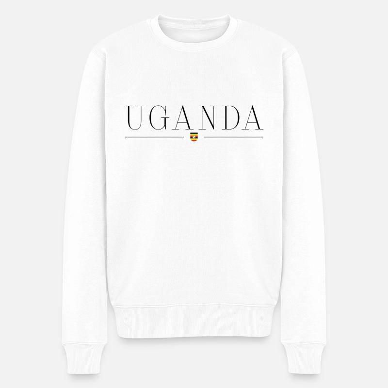 Uganda - Männer Premium Bio Pullover - Weiß