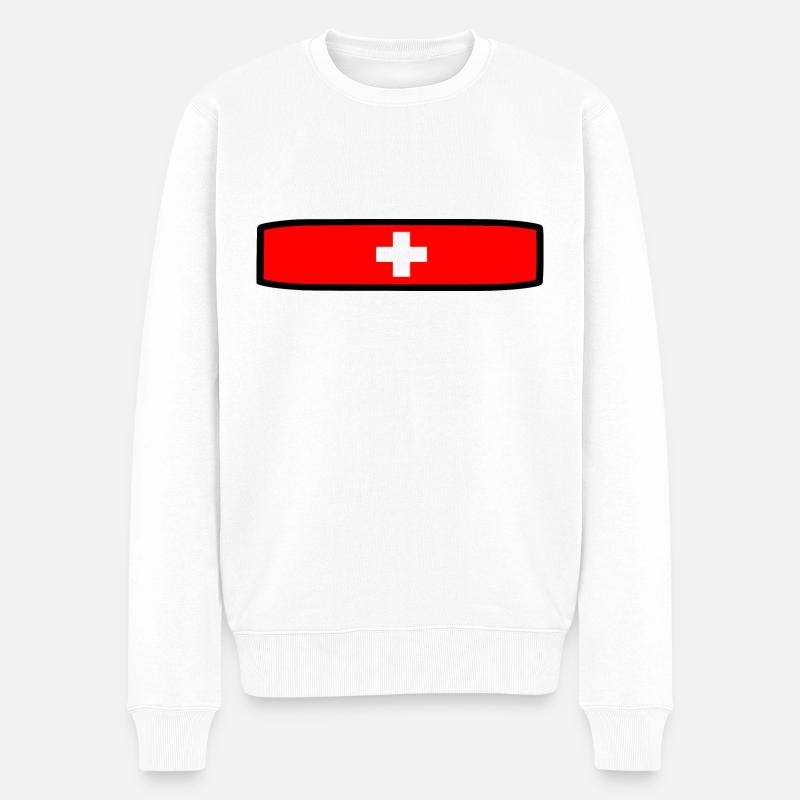 Drapeau suisse - Pull Premium bio Homme - blanc