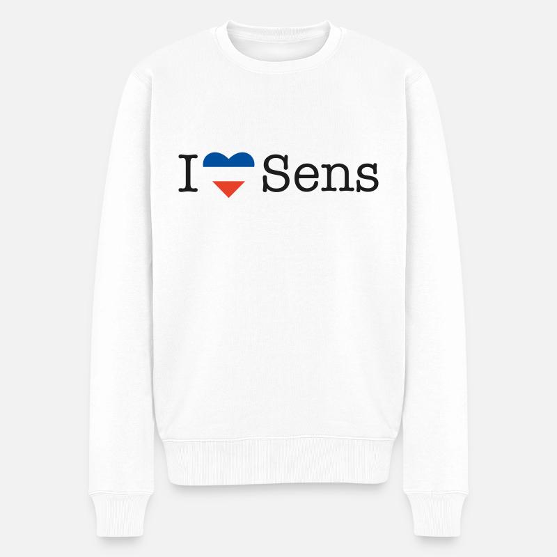 I love Sens - Männer Premium Bio Pullover - Weiß