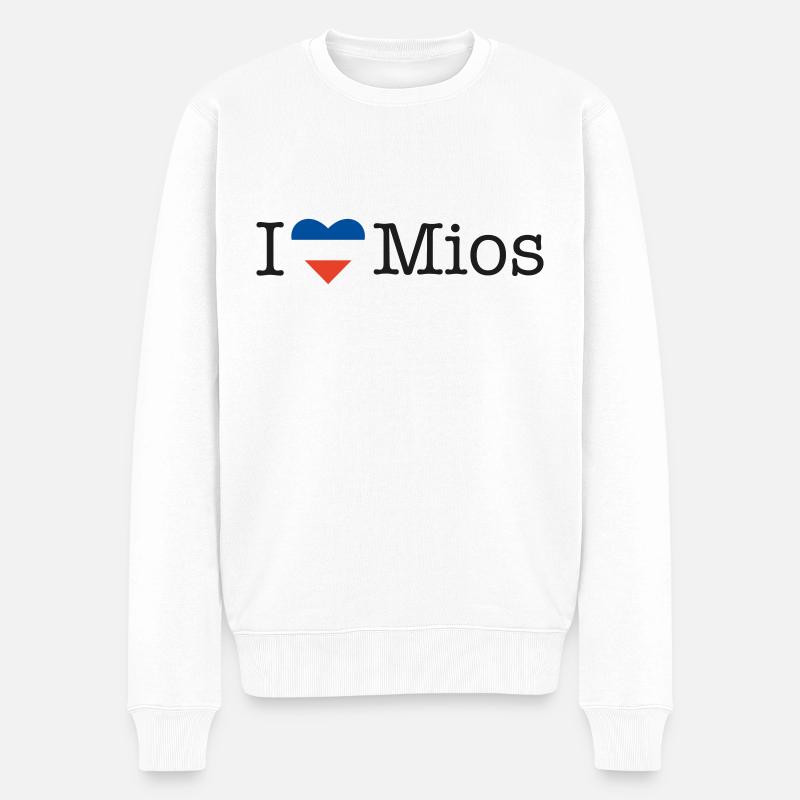 I love Mios - Männer Premium Bio Pullover - Weiß