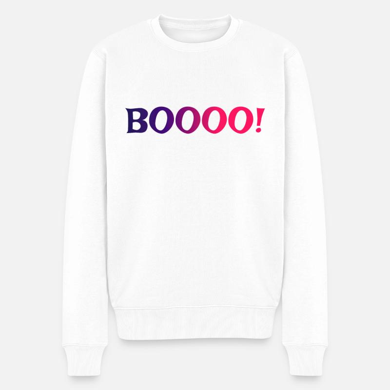 BOOOO 2 - Männer Premium Bio Pullover - Weiß