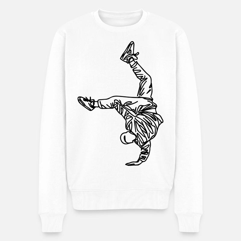 Dessin de breakdancer - Pull Premium bio Homme - blanc