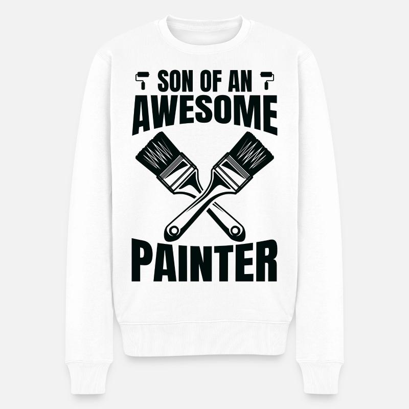 Maler Sohn - Männer Premium Bio Pullover - Weiß