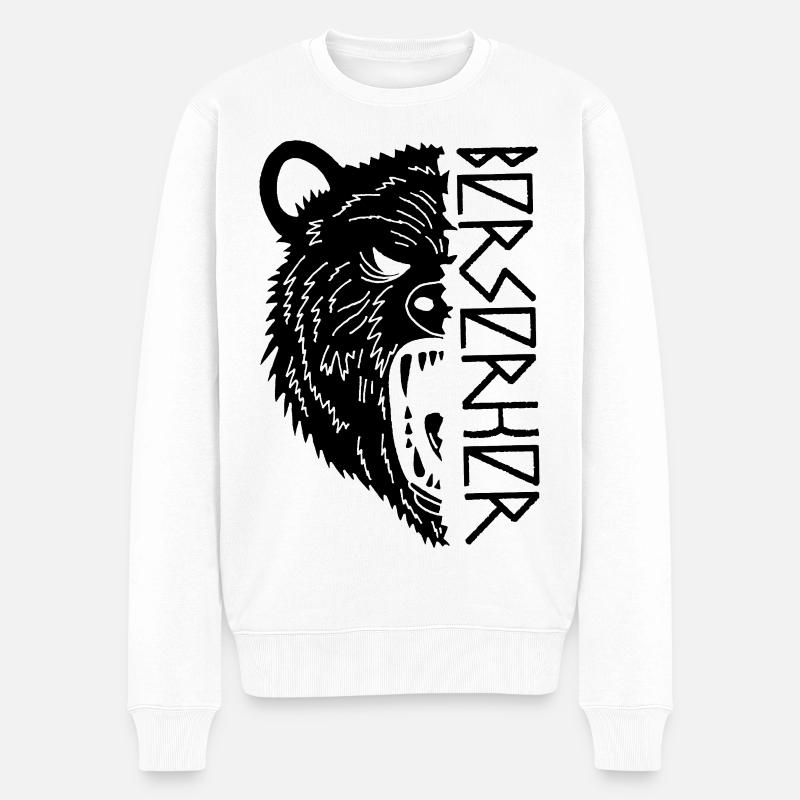Guerrier ours noir - Pull Premium bio Homme - blanc