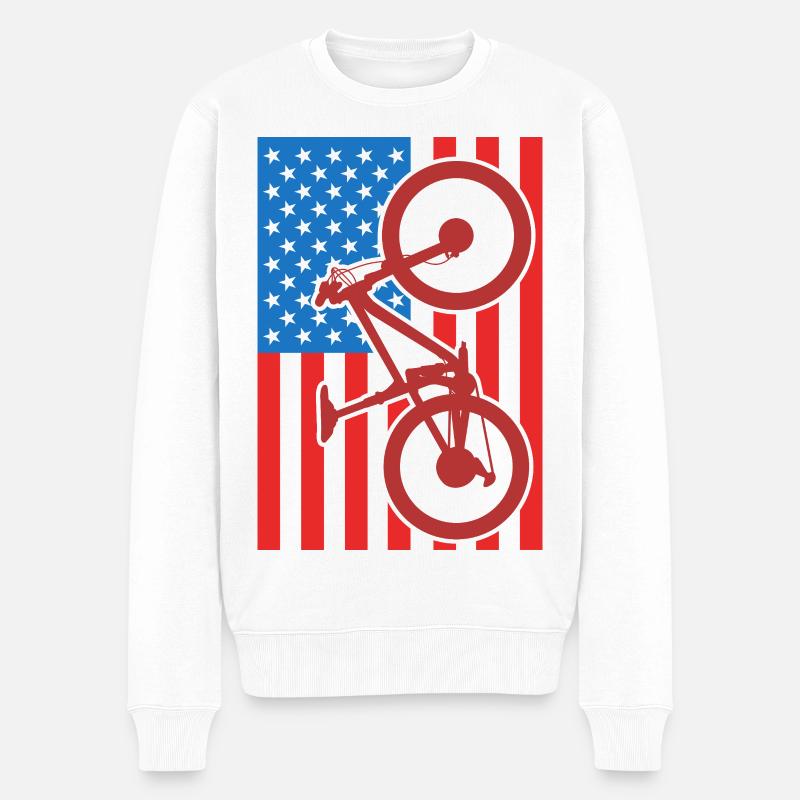 Drapeau du VTT des États-Unis - Pull Premium bio Homme - blanc