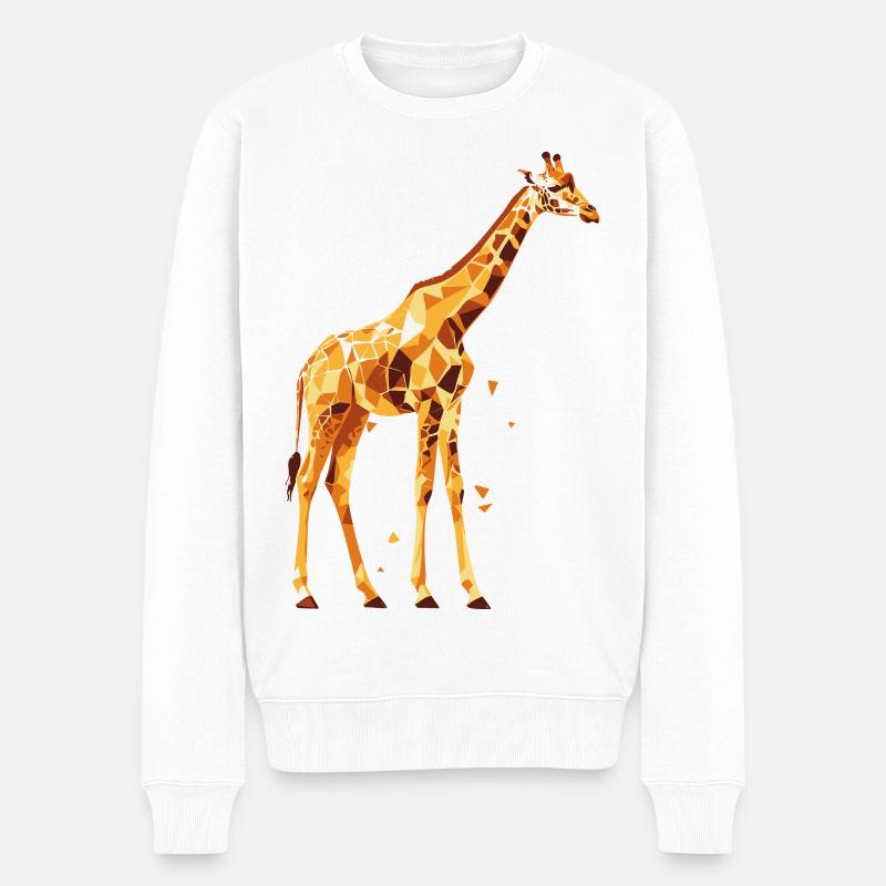 Giraffe_2 - Männer Premium Bio Pullover - Weiß