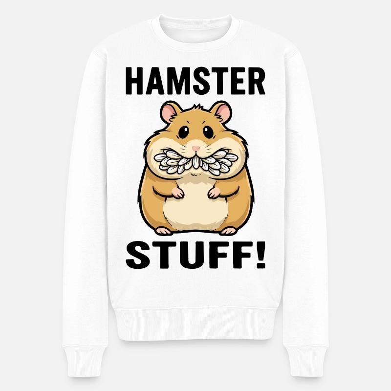 Hamster Stuff Samenwangen Nagetier - Männer Premium Bio Pullover - Weiß