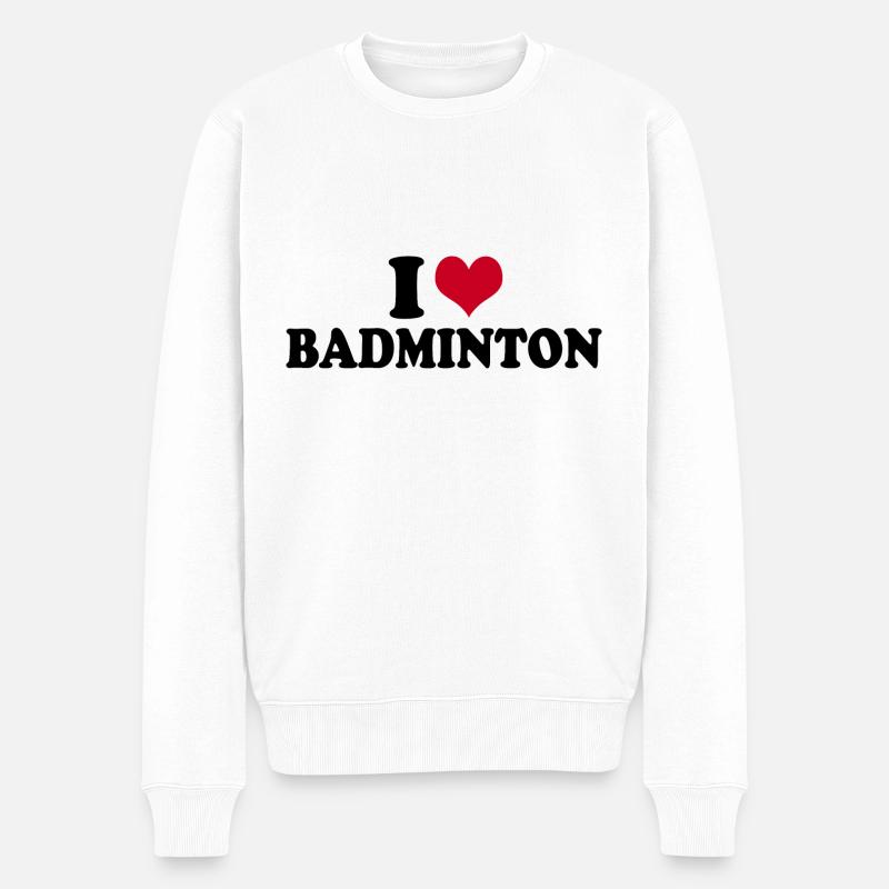 J’adore le badminton - Pull Premium bio Homme - blanc