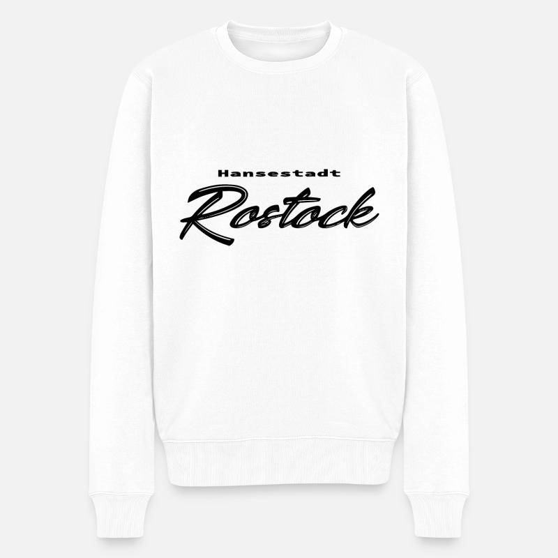 Hansestadt Rostock - Männer Premium Bio Pullover - Weiß