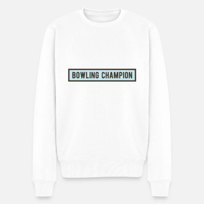 Bowling - Männer Premium Bio Pullover - Weiß
