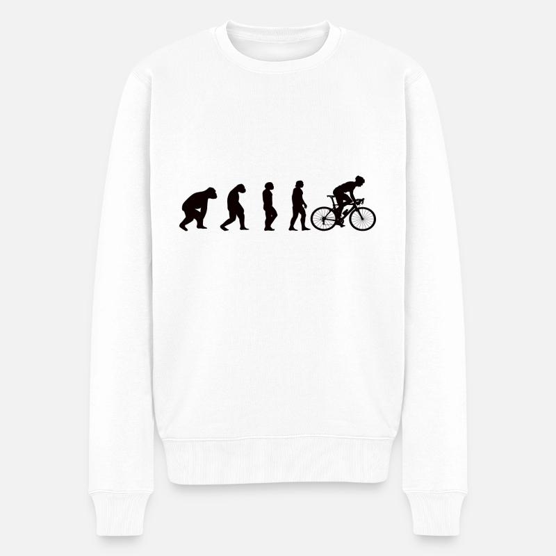 Vélo Vélo Evolution Cyclisme - Pull Premium bio Homme - blanc