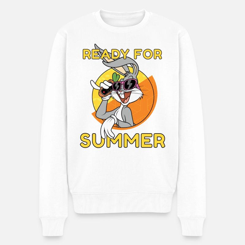 Looney Tunes Bugs Bunny Ready For Summer - Männer Premium Bio Pullover - Weiß