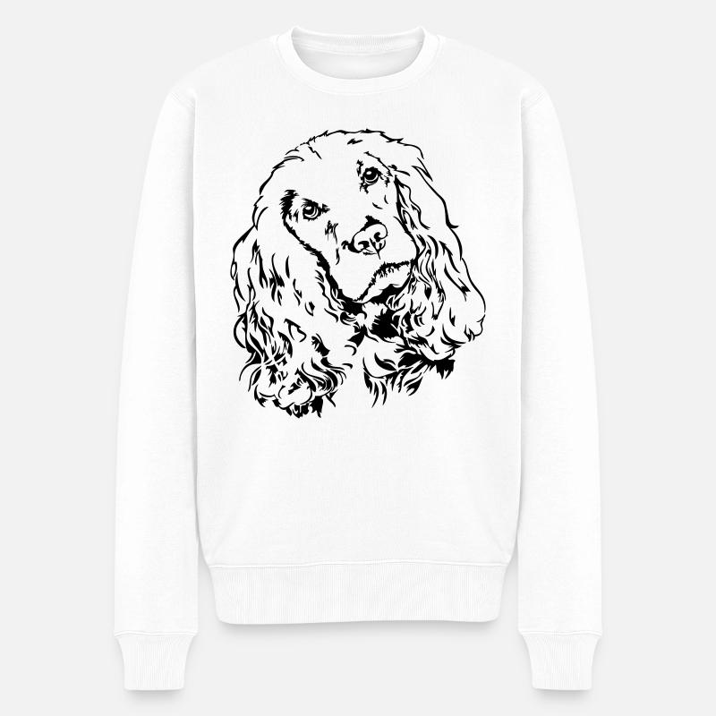 COCKER SPANIEL Portrait Wilsigns - Männer Premium Bio Pullover - Weiß