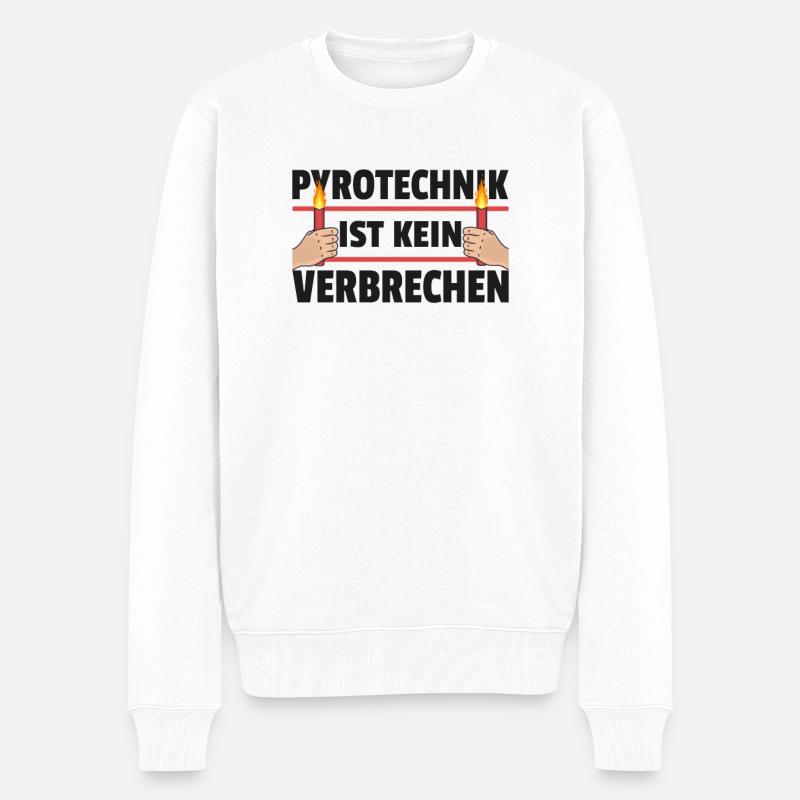 Pyrotechnik ist kein Verbrechen Fußballfans - Männer Premium Bio Pullover - Weiß