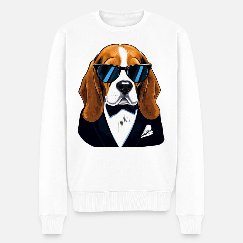 Beagle L’agent de sécurité - Pull Premium bio Homme - blanc