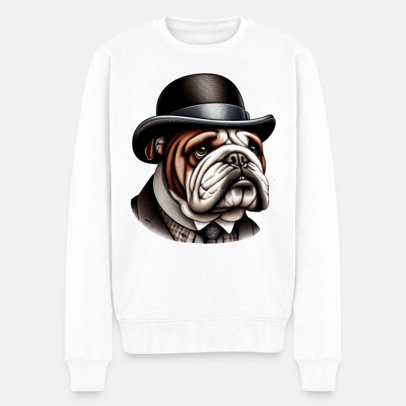 Art du bouledogue anglais - Pull Premium bio Homme - blanc