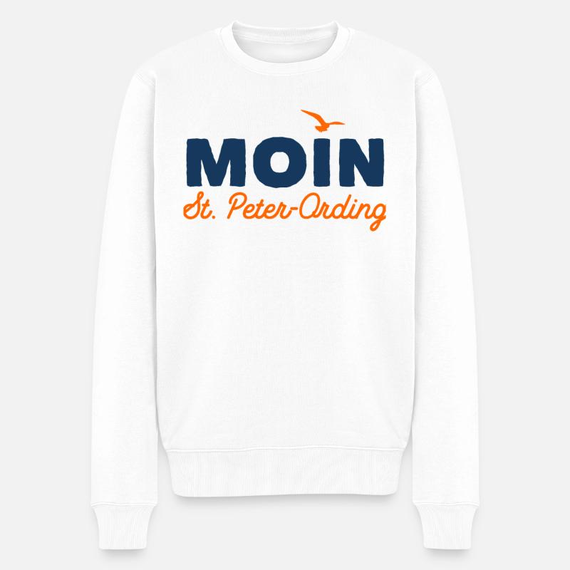 Nordsee Moin St. Peter-Ording - Männer Premium Bio Pullover - Weiß