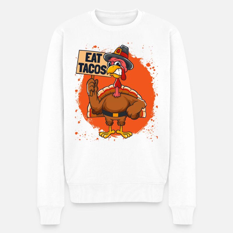 Eat Tacos - Männer Premium Bio Pullover - Weiß
