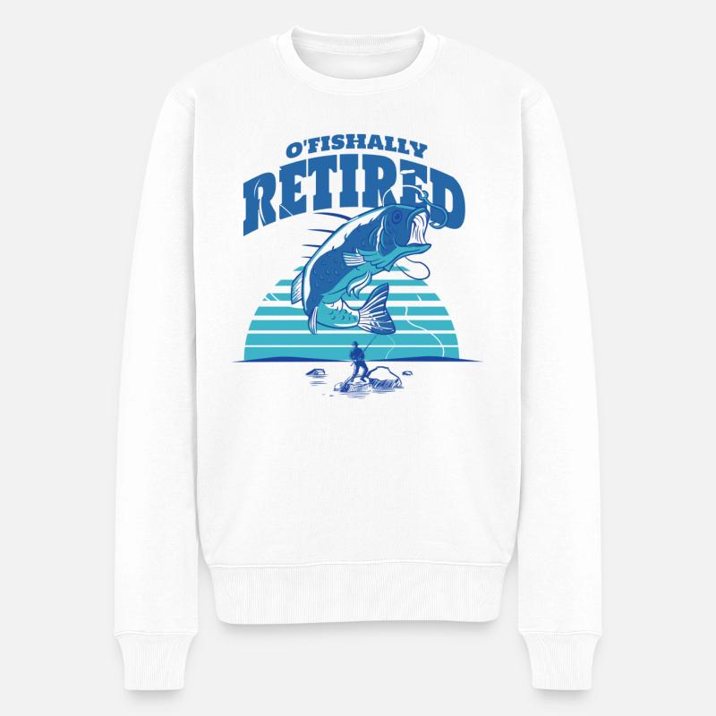 Renter O'Fishally Retired Rente Angeln Angler - Männer Premium Bio Pullover - Weiß