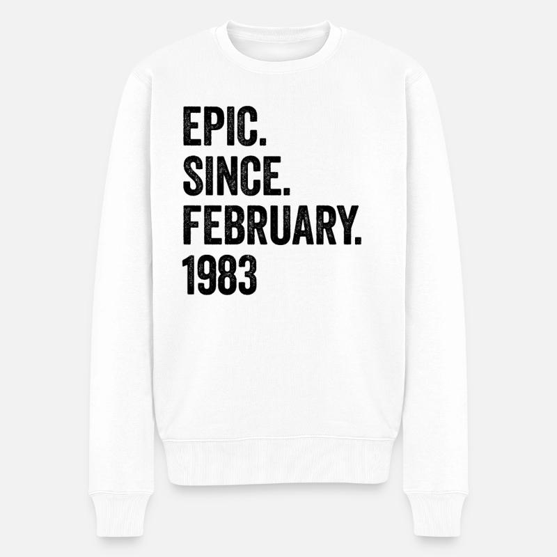Epic Since February 1983 40. Geburtstag - Männer Premium Bio Pullover - Weiß