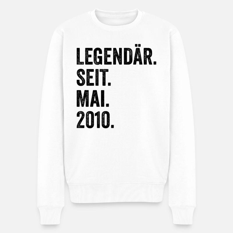13. Geburtstag 13 Jahre Legendär Seit Mai 2010 - Männer Premium Bio Pullover - Weiß