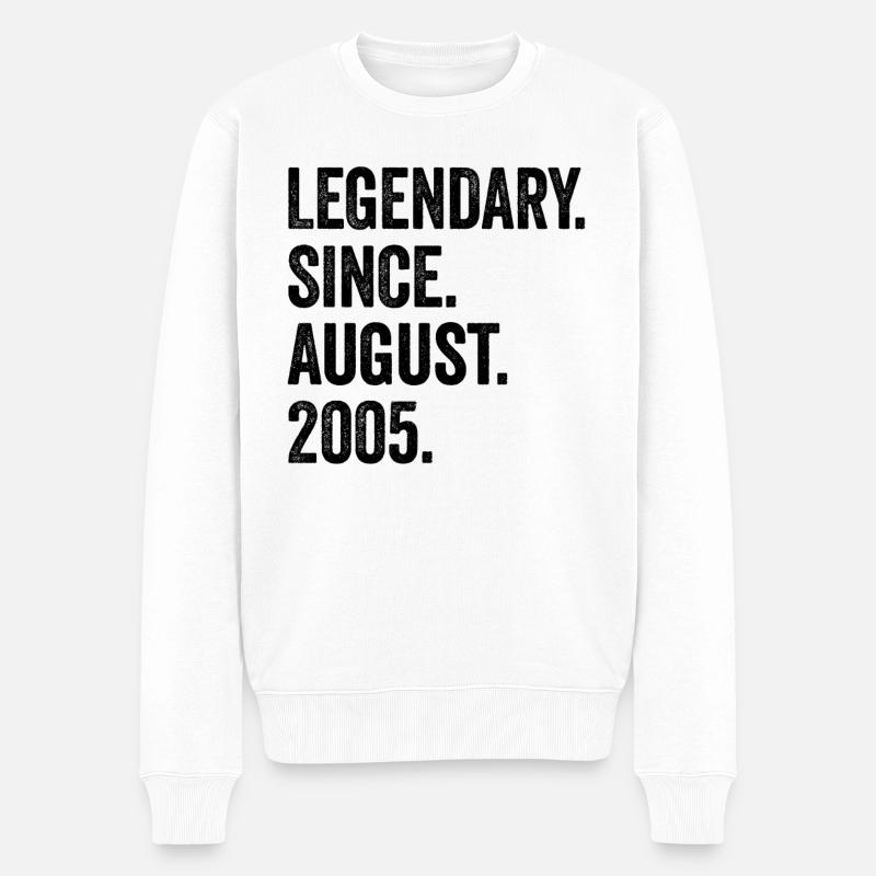 18. Geburtstag 18 Jahre Legendary Since August - Männer Premium Bio Pullover - Weiß