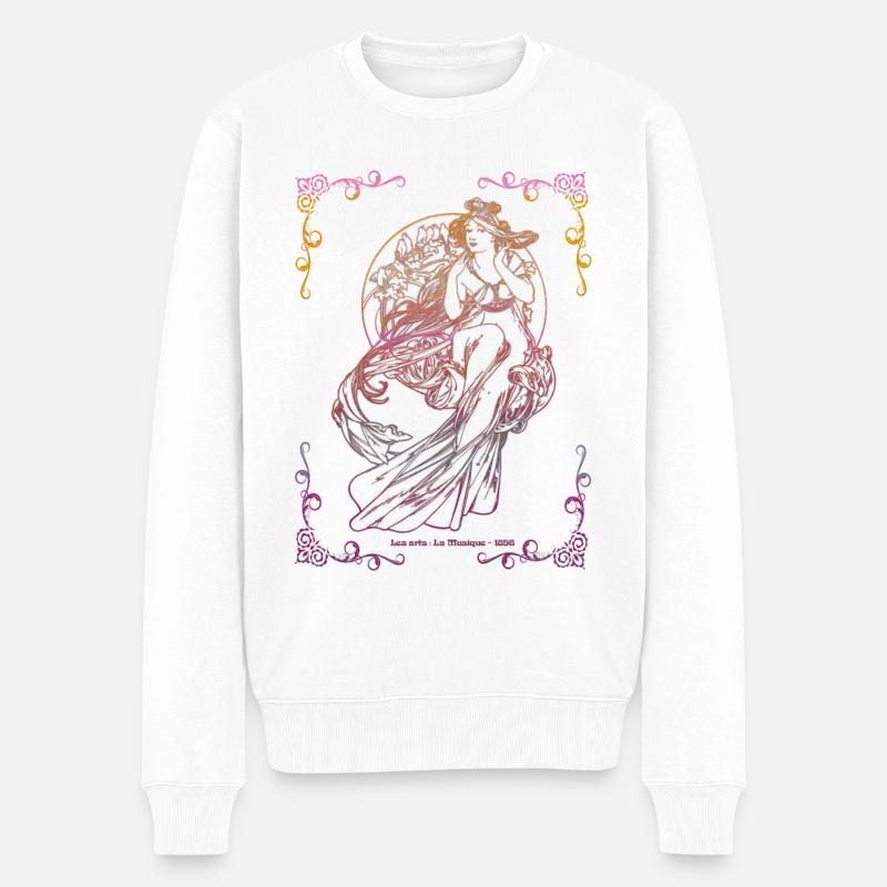 Alfons Mucha - Pull Premium bio Homme - blanc