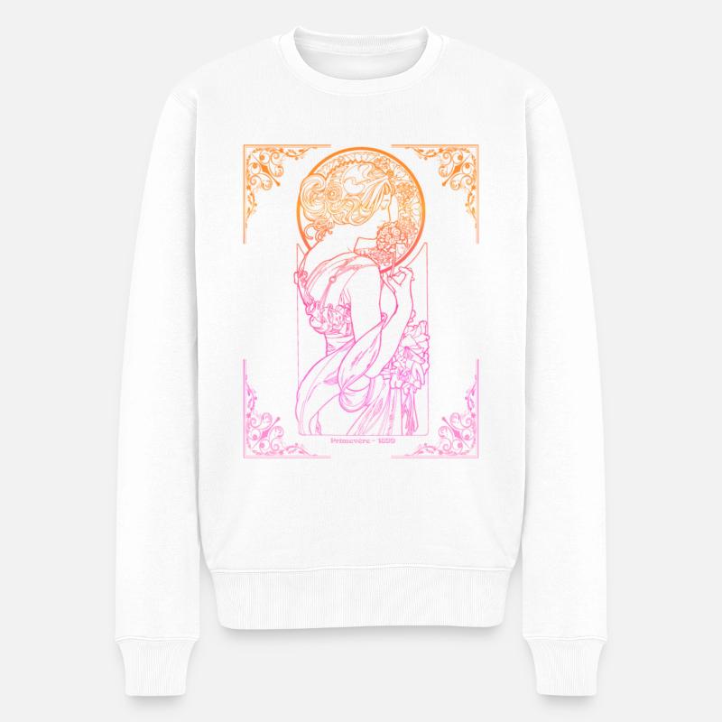 Alfons Mucha - Pull Premium bio Homme - blanc