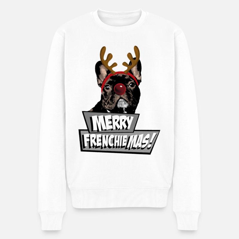 AD Merry FrenchieMas! - Männer Premium Bio Pullover - Weiß