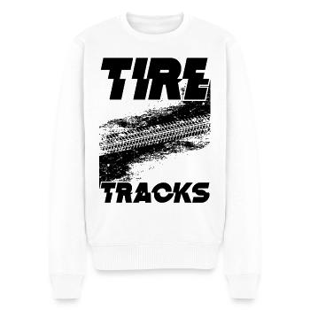 Graphique des traces de pneus - Pull Premium bio Homme - blanc - Devant - Thijin (182cm)