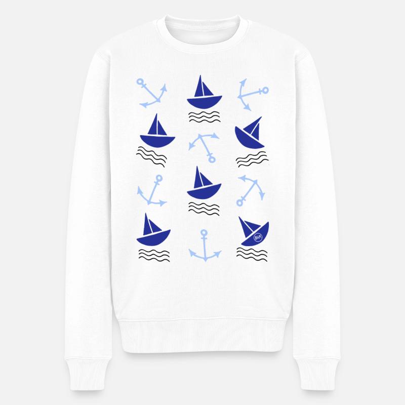 *BAM* be_maritim - Männer Premium Bio Pullover - Weiß