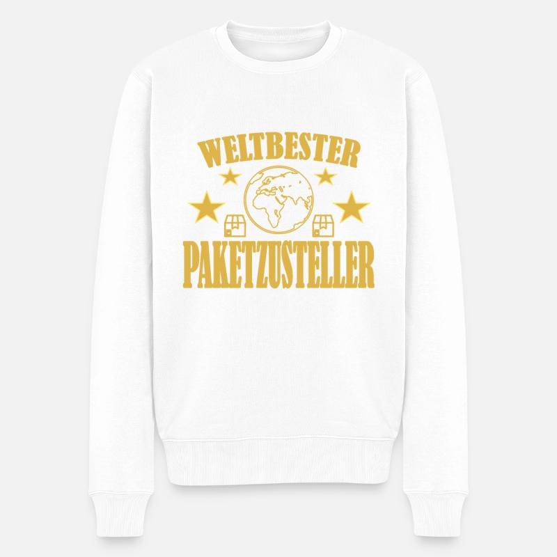 Paketzusteller Paketbote Postbote - Männer Premium Bio Pullover - Weiß