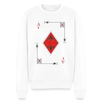 Ass Karo Poker Jeu de cartes - Pull Premium bio Homme - blanc - Devant - Thijin (182cm)