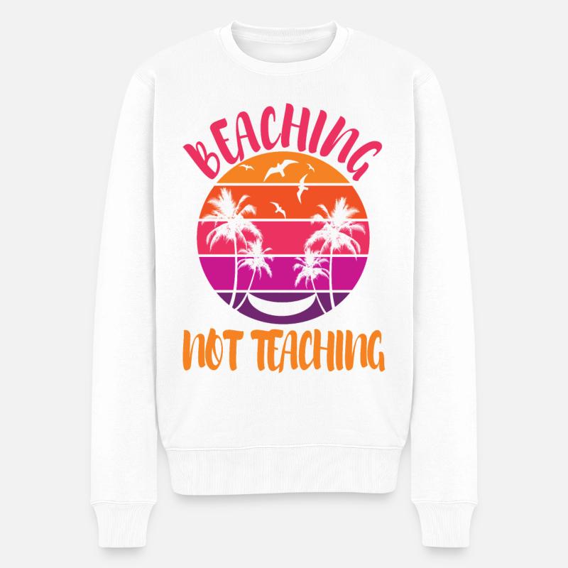 Beaching not Teaching - Männer Premium Bio Pullover - Weiß