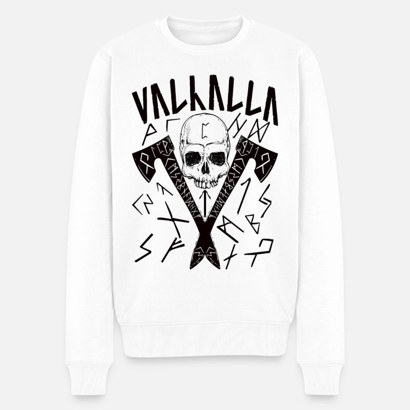 Valhalla Runes - Männer Premium Bio Pullover - Weiß