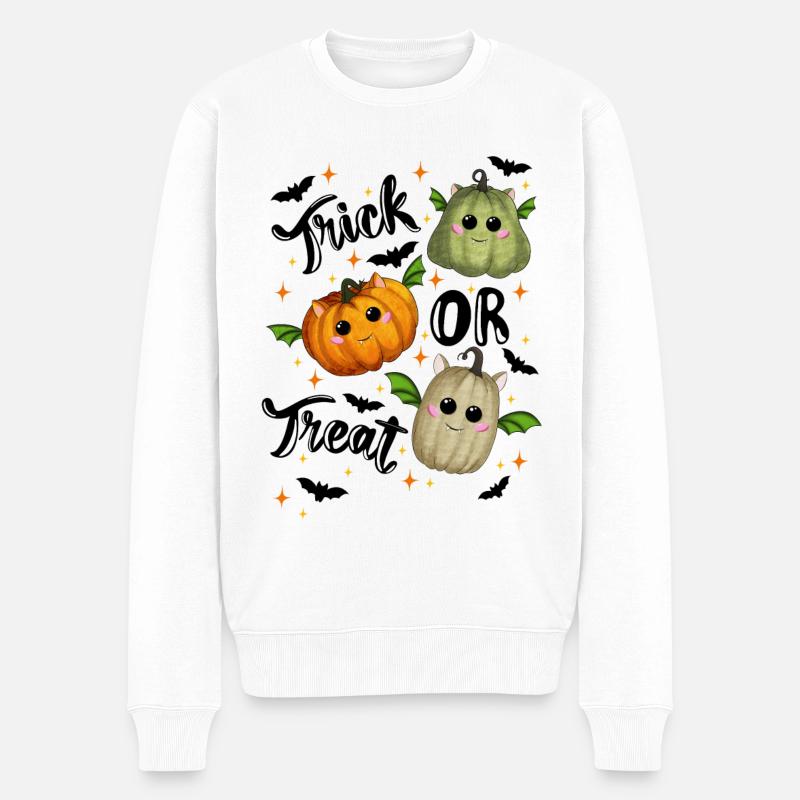 Trick ou gâterie citrouilles - Pull Premium bio Homme - blanc