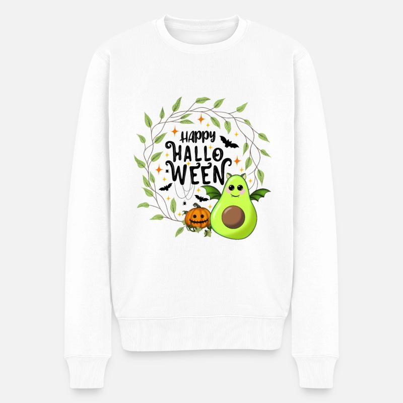 Joyeux avocat d’Halloween - Pull Premium bio Homme - blanc